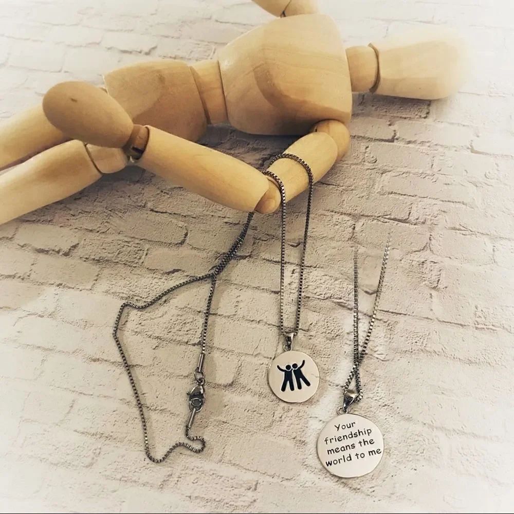 Friendship Sterling Silver Pendant  Necklace